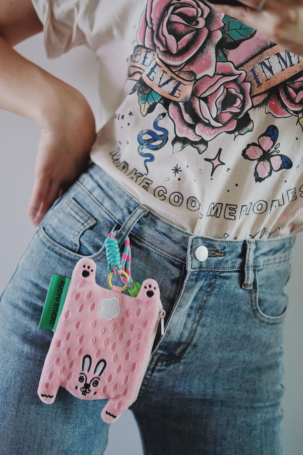 Animal Fabric Earphone Case Coin Purse Key Pouch - RUOYU