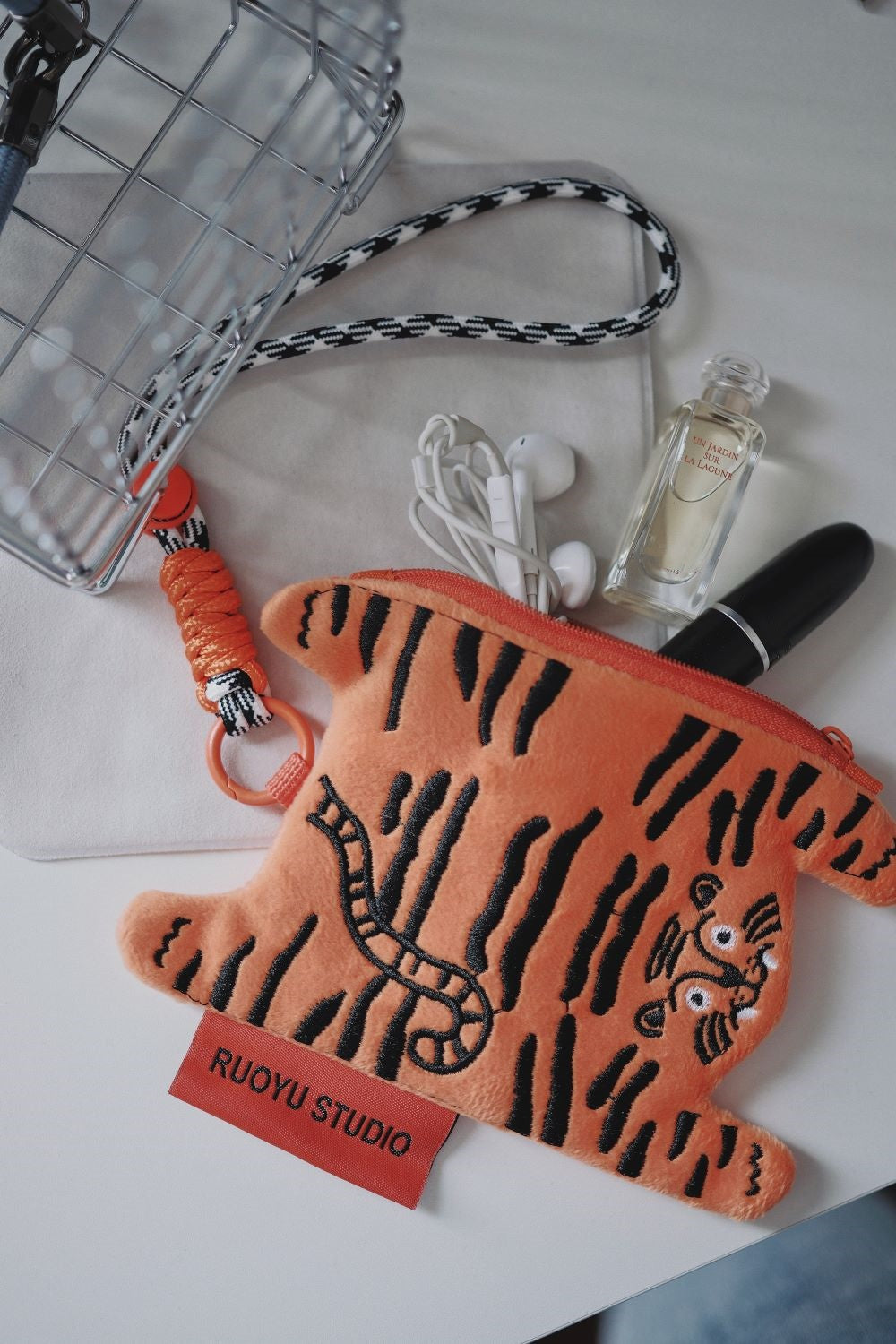 Animal Fabric Earphone Case Coin Purse Key Pouch - RUOYU