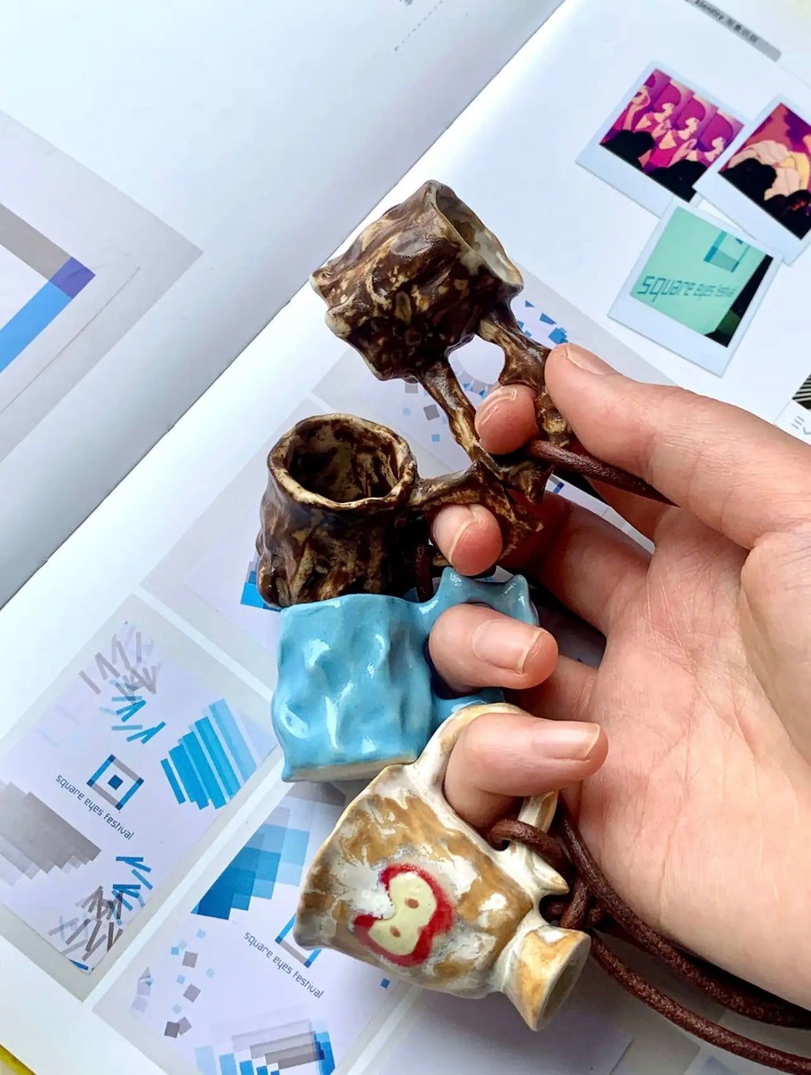 Ruoyu Studio Eco-Friendly Retro Art Craft Cup & Minimalist Pendant Necklace