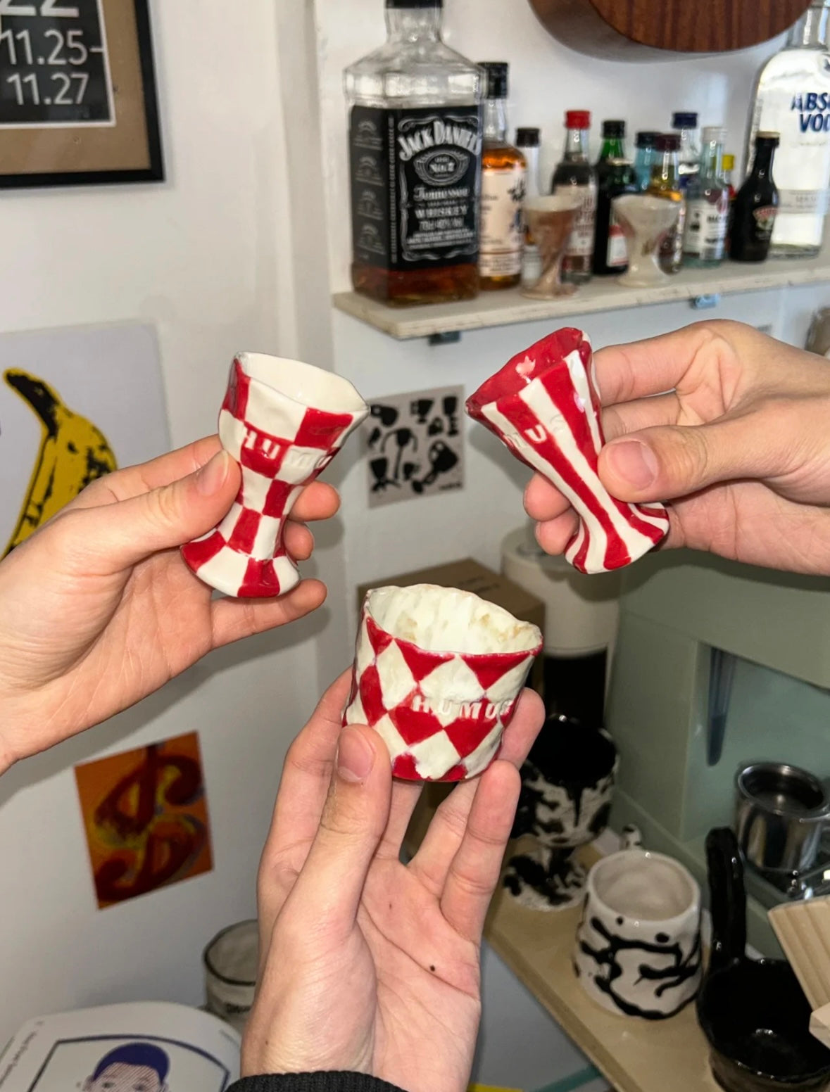 Ruoyu Studio Eco-Friendly Retro Art Craft Cup & Minimalist Pendant Necklace
