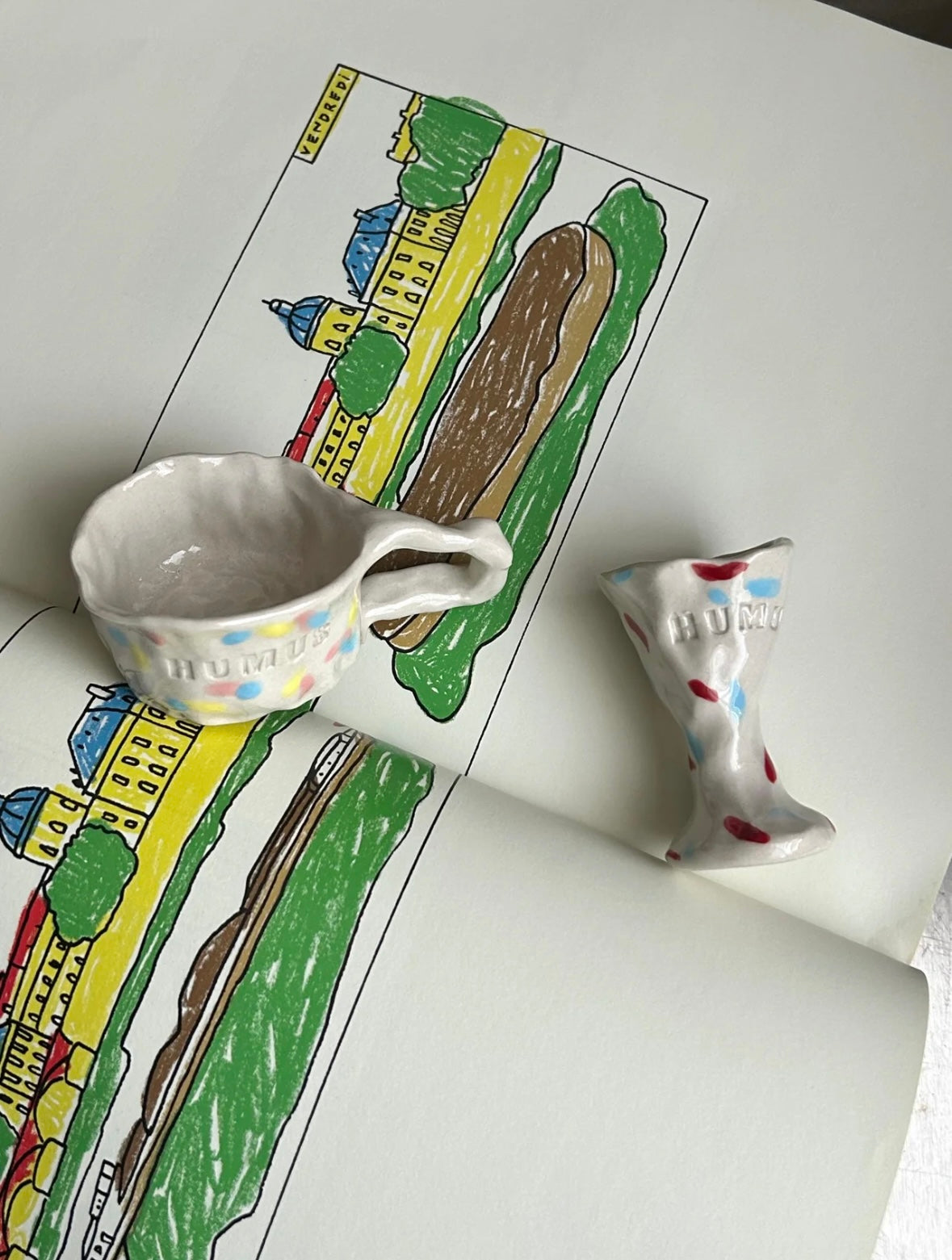 Ruoyu Studio Eco-Friendly Retro Art Craft Cup & Minimalist Pendant Necklace