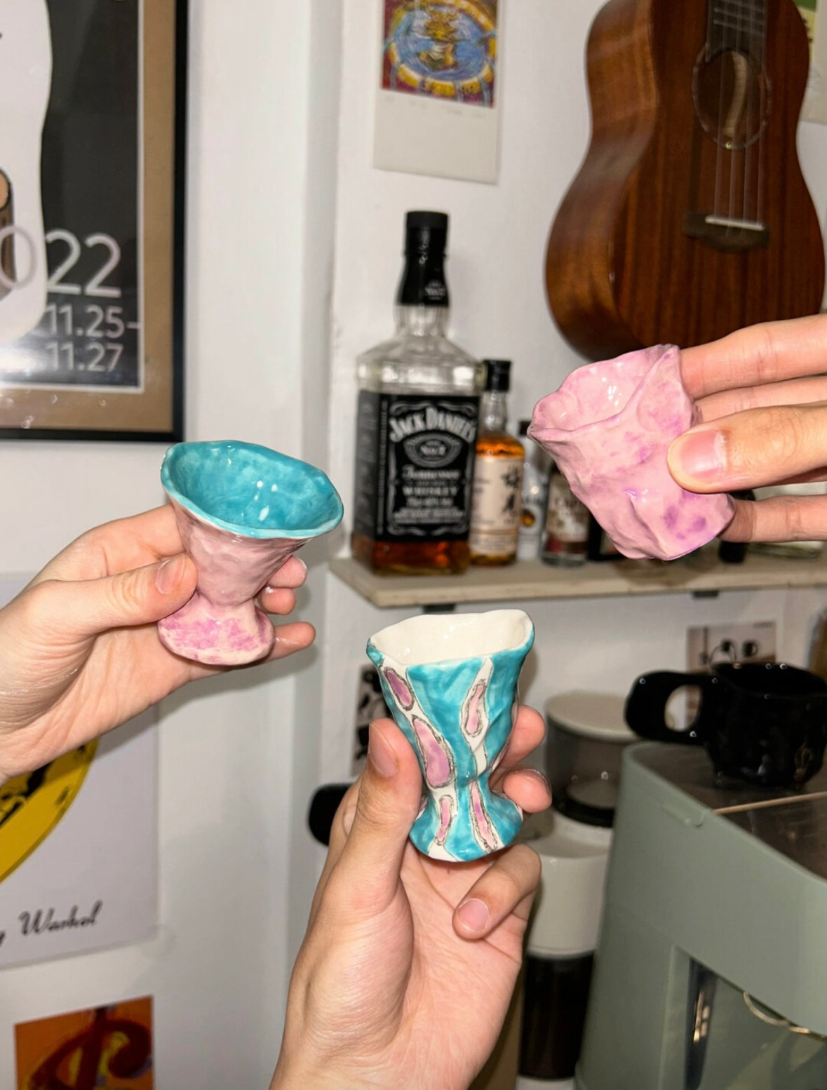 Ruoyu Studio Eco-Friendly Retro Art Craft Cup & Minimalist Pendant Necklace