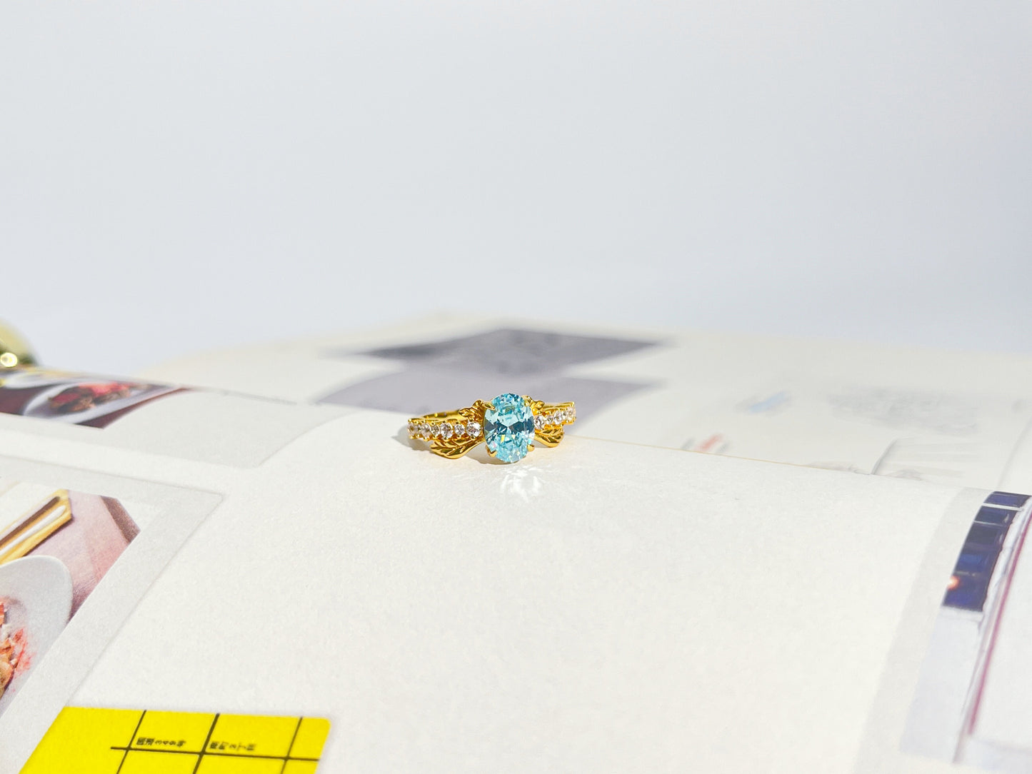 Jo Mavia Ice Blue Wings Ring