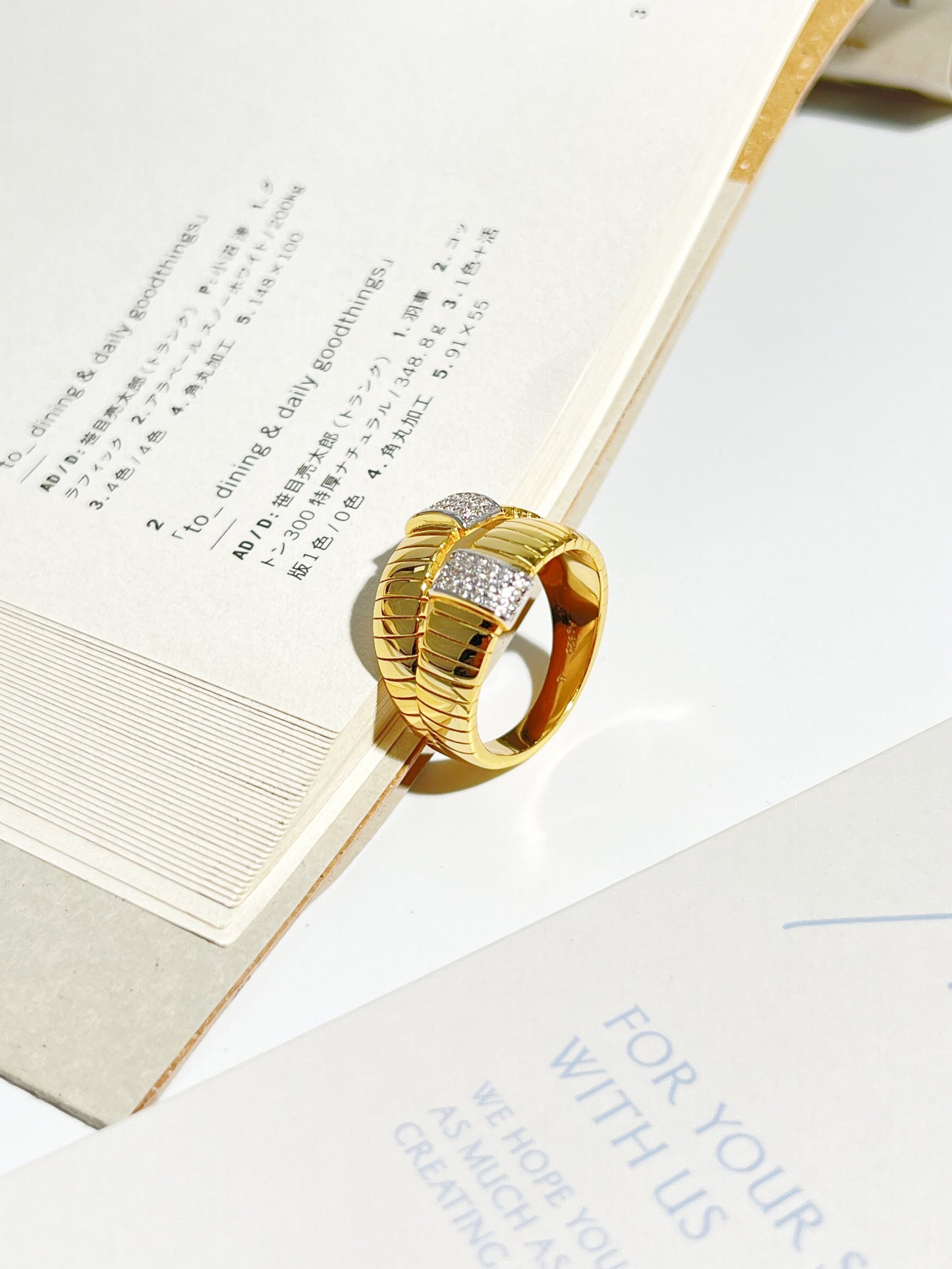 Jo Mavia Gold-Tone Statement Ring