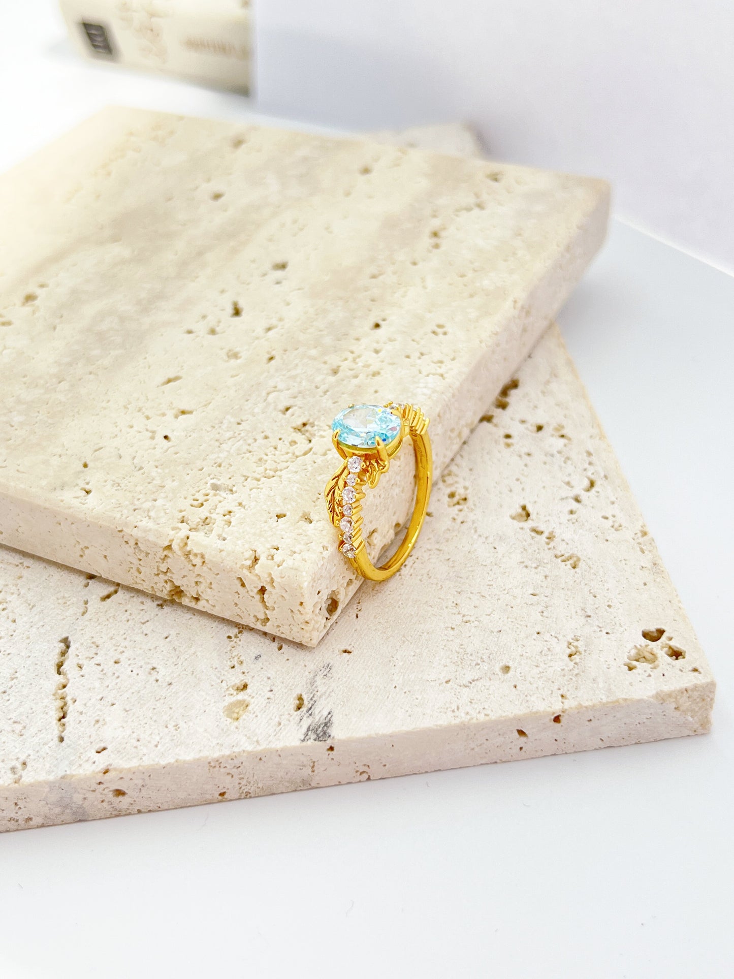 Jo Mavia Ice Blue Wings Ring