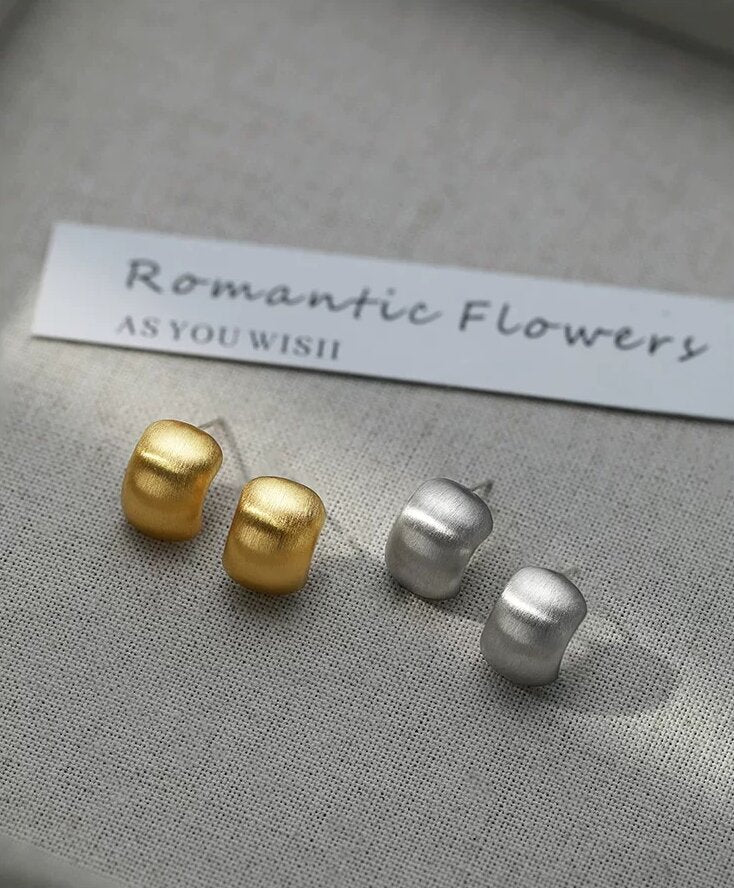 Jo Mavia Minimalist Brushed Finish Earrings