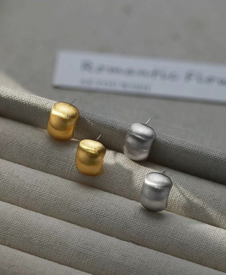 Jo Mavia Minimalist Brushed Finish Earrings