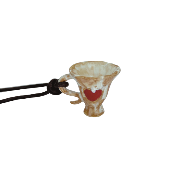 Ruoyu Studio Eco-Friendly Retro Art Craft Cup & Minimalist Pendant Necklace