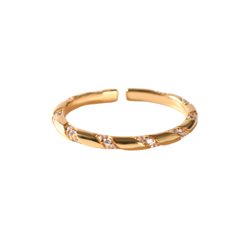 Jo Mavia Minimalist vintage Zircons Ring