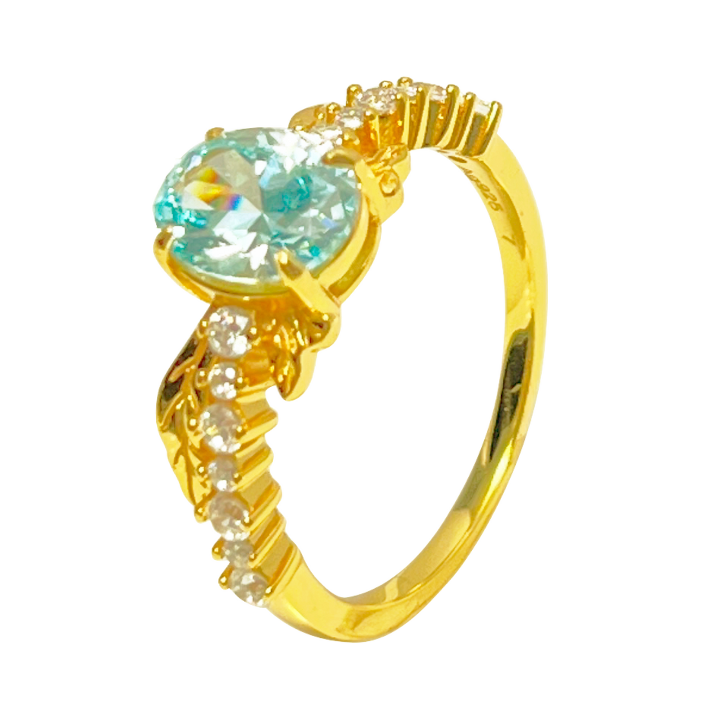 Jo Mavia Ice Blue Wings Ring