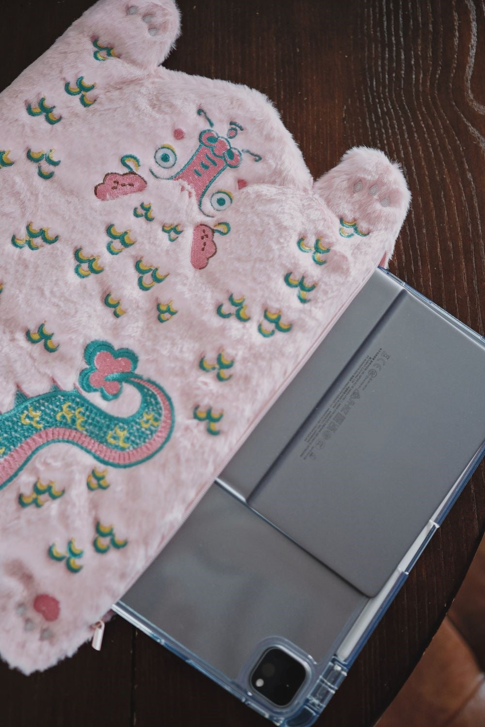 Portable Gadget Organizer iPad Storage Clutch Zipper Bag - RUOYU