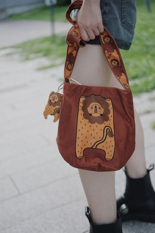 Casual Crossbody Round Bucket Cloth Bag - RUOYU
