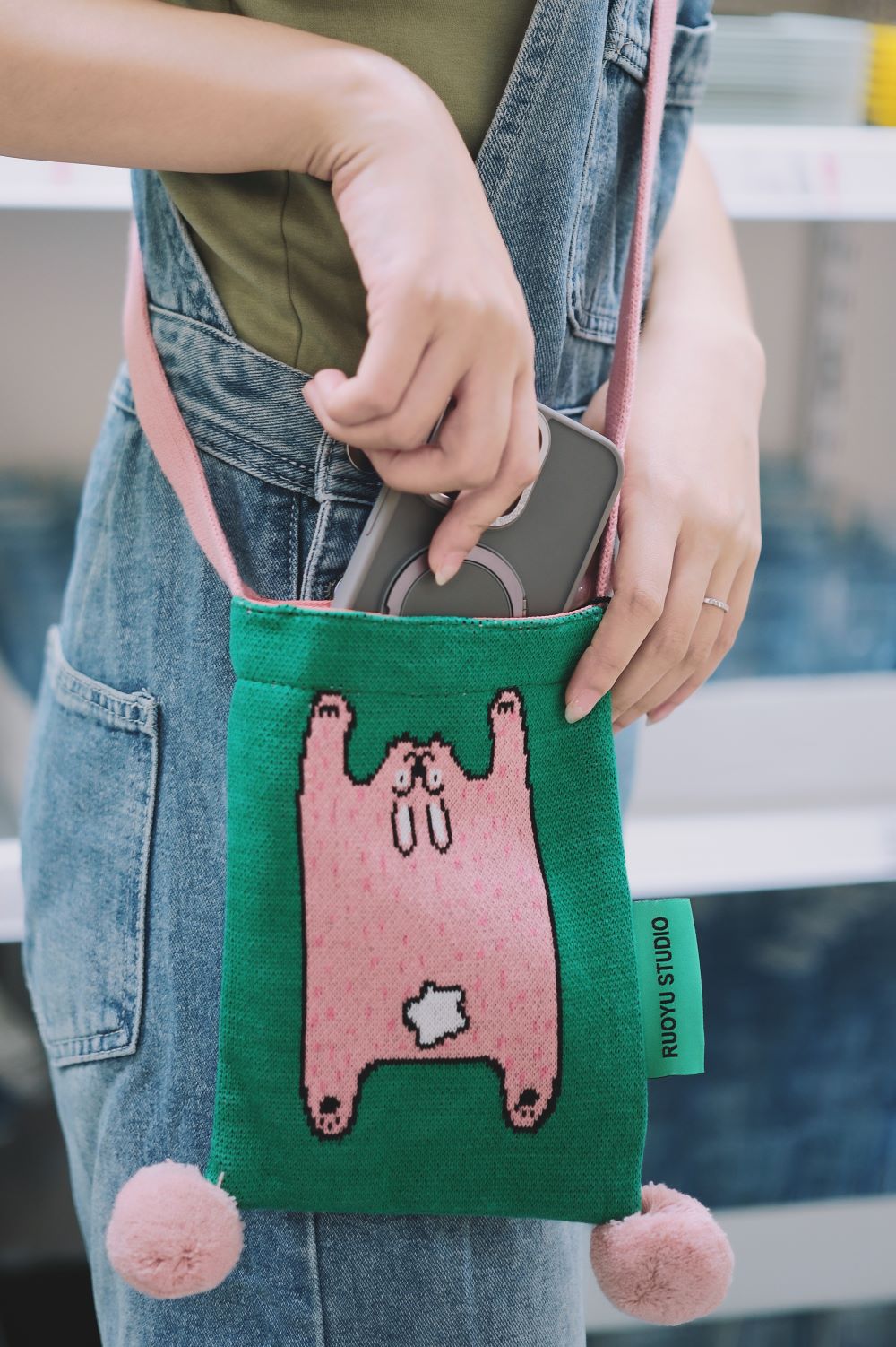Knitted Mini Crossbody Bag for Phones - RUOYU