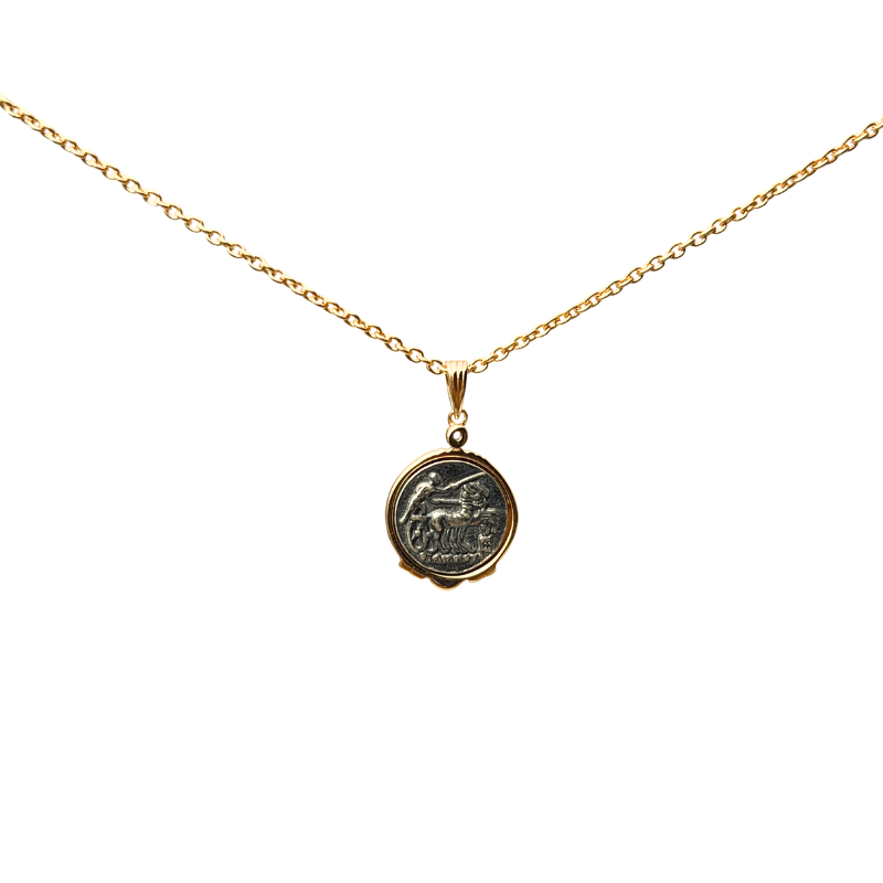 Jo Mavia Retro Coin Shape Necklace