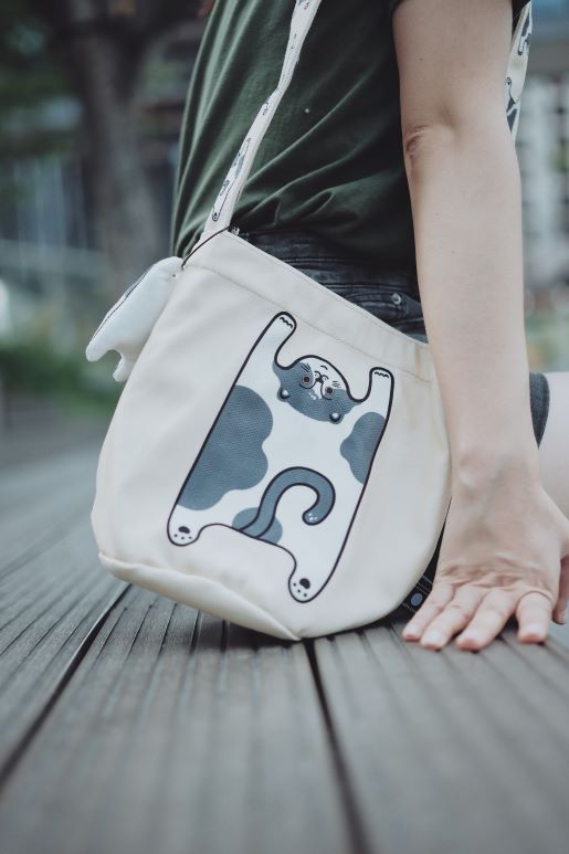 Casual Crossbody Round Bucket Cloth Bag - RUOYU