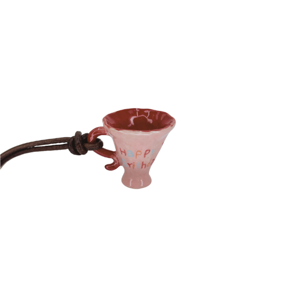Ruoyu Studio Eco-Friendly Retro Art Craft Cup & Minimalist Pendant Necklace