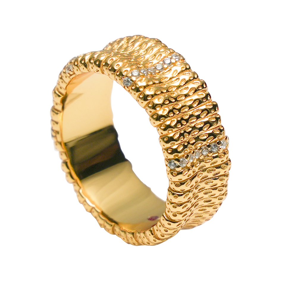 Jo Mavia Golden Wave Ring