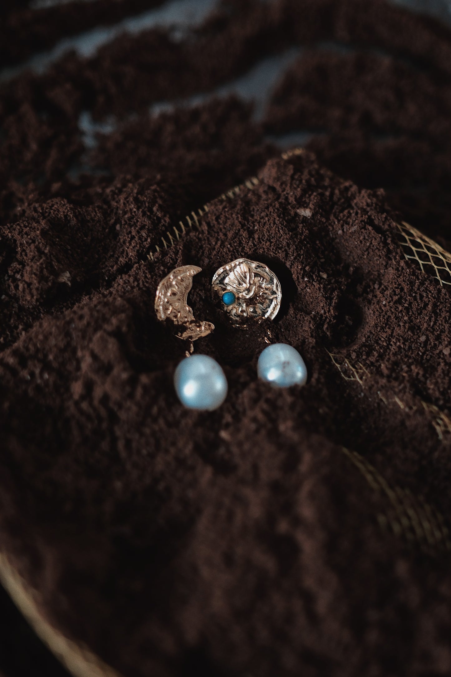 Jo Mavia Star And Moon Pearl Earrings