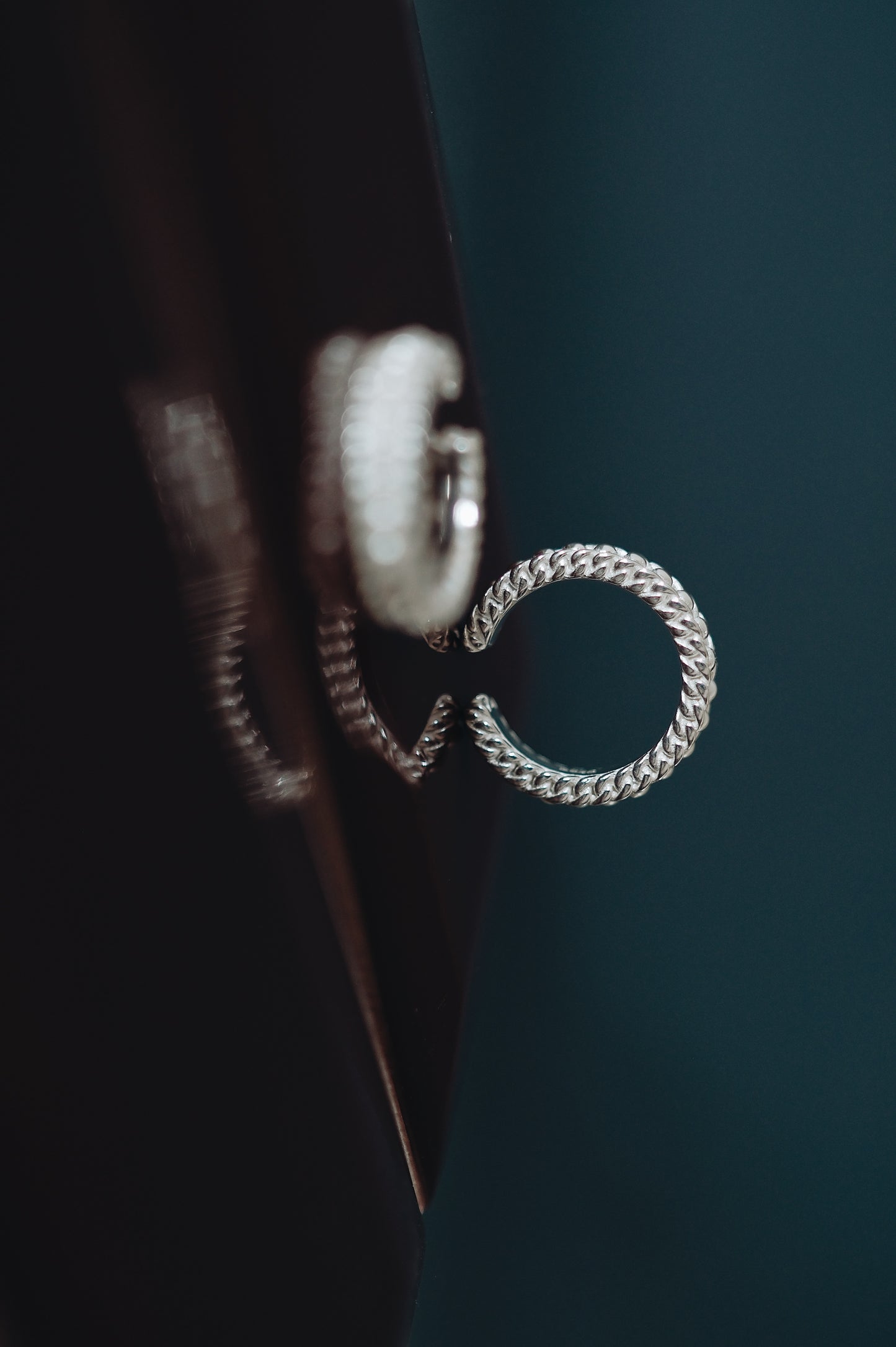 Jo Mavia Silvery Beads Open End Ring