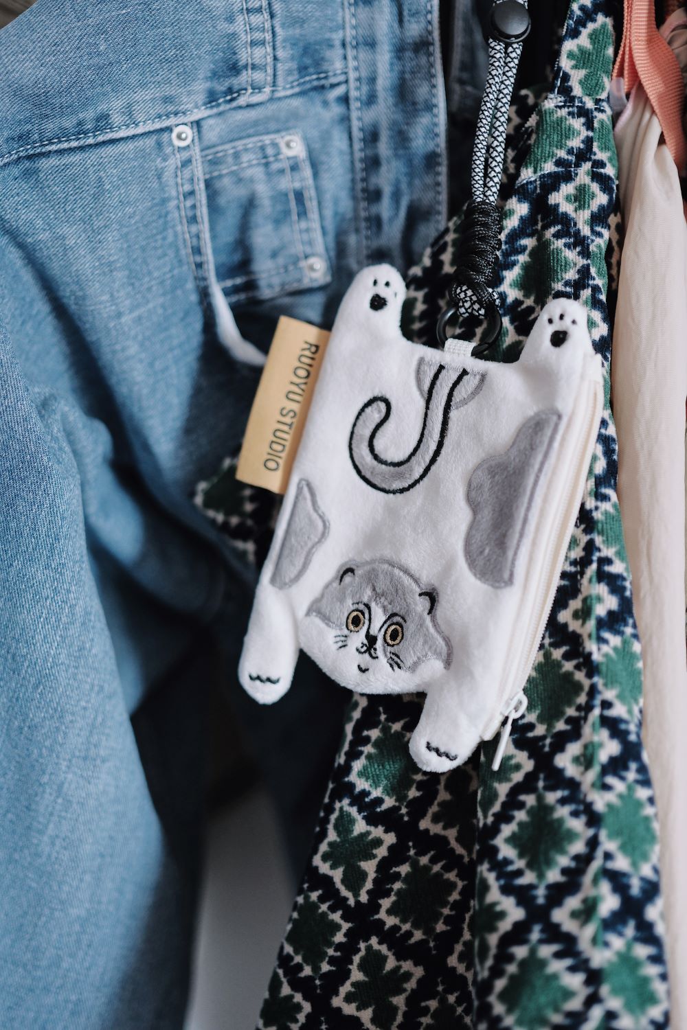 Animal Fabric Earphone Case Coin Purse Key Pouch - RUOYU