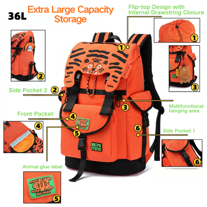 Ruoyu Studio 36L Large-Capacity Outdoor Commuter Hiking Fitness Travel Laptop Backpack