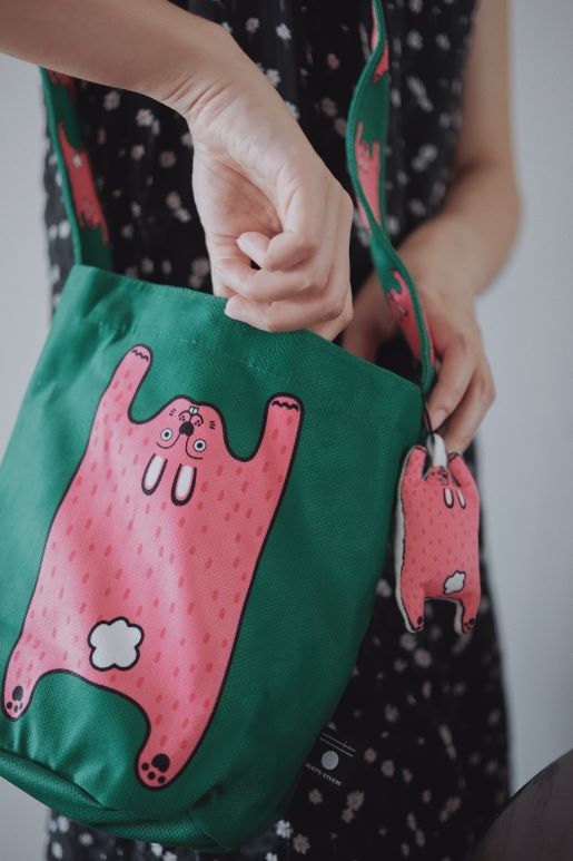 Casual Crossbody Round Bucket Cloth Bag - RUOYU