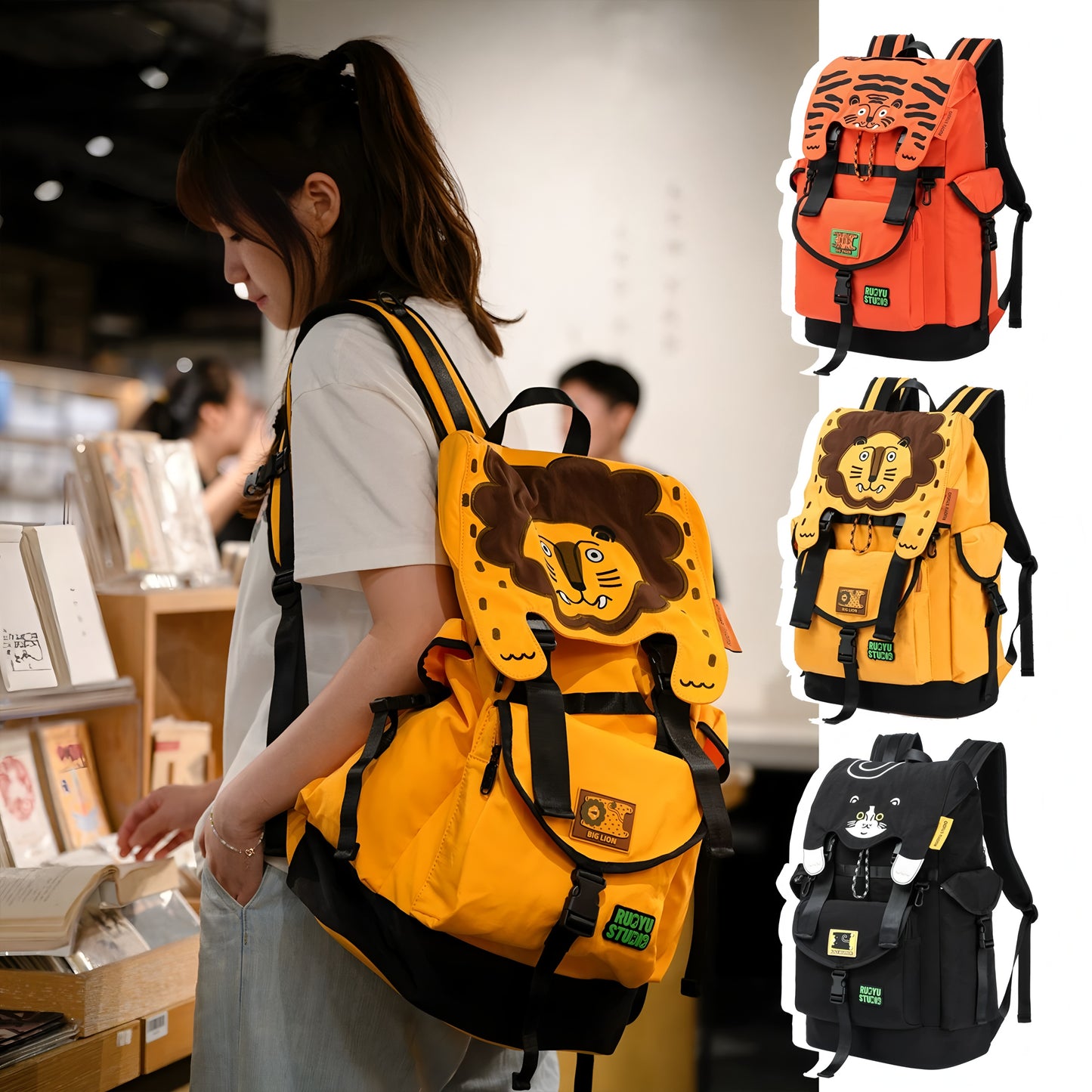 Ruoyu Studio 36L Large-Capacity Outdoor Commuter Hiking Fitness Travel Laptop Backpack