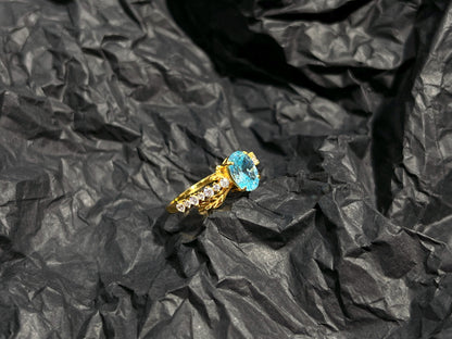 Jo Mavia Ice Blue Wings Ring