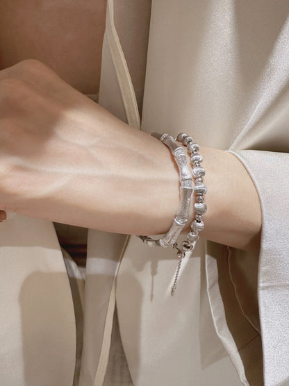 Jo Mavia Sparkling Silver Golden Flow Bracelet