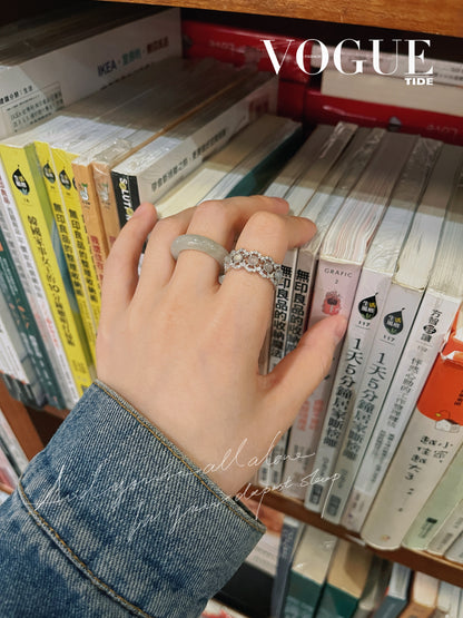 Jo Mavia White Moon Ring