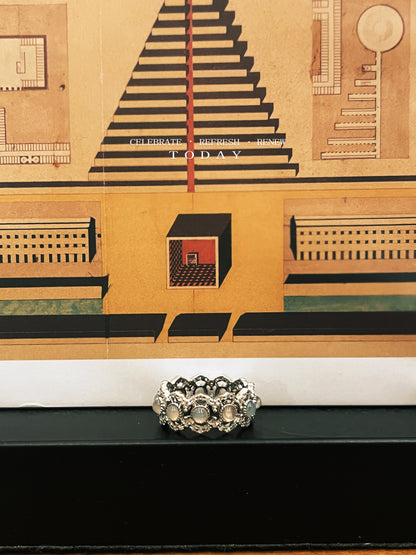 Jo Mavia White Moon Ring