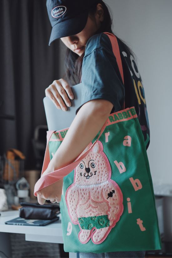 Embroidered Canvas Shoulder Tote Bag - RUOYU