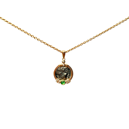 Jo Mavia Retro Coin Shape Necklace