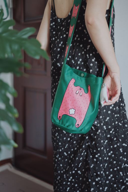 Casual Crossbody Round Bucket Cloth Bag - RUOYU