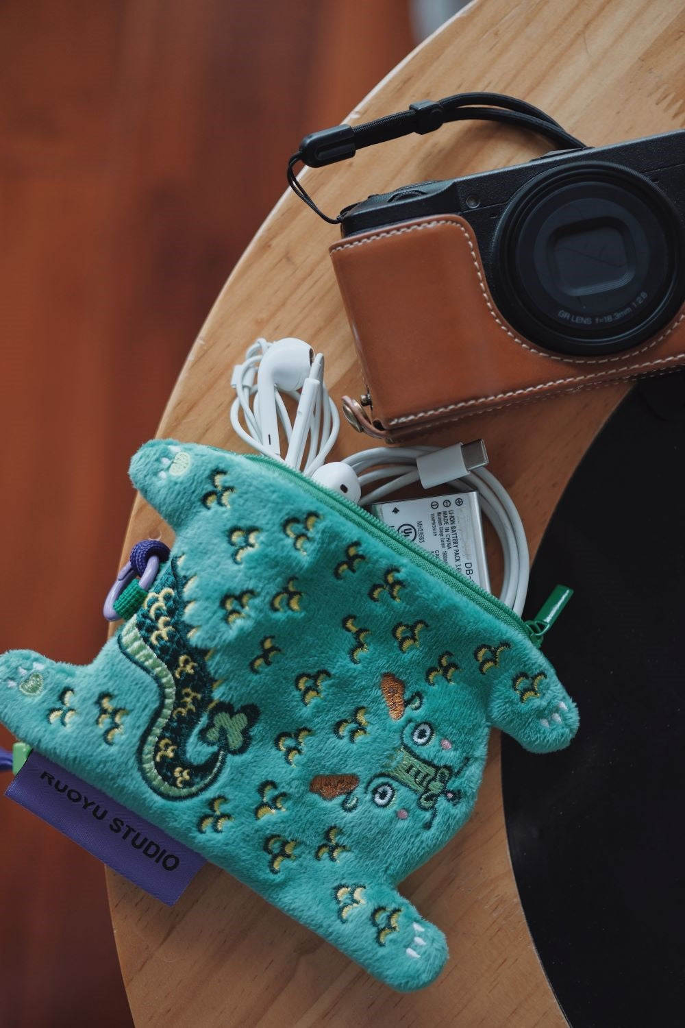 Animal Fabric Earphone Case Coin Purse Key Pouch - RUOYU