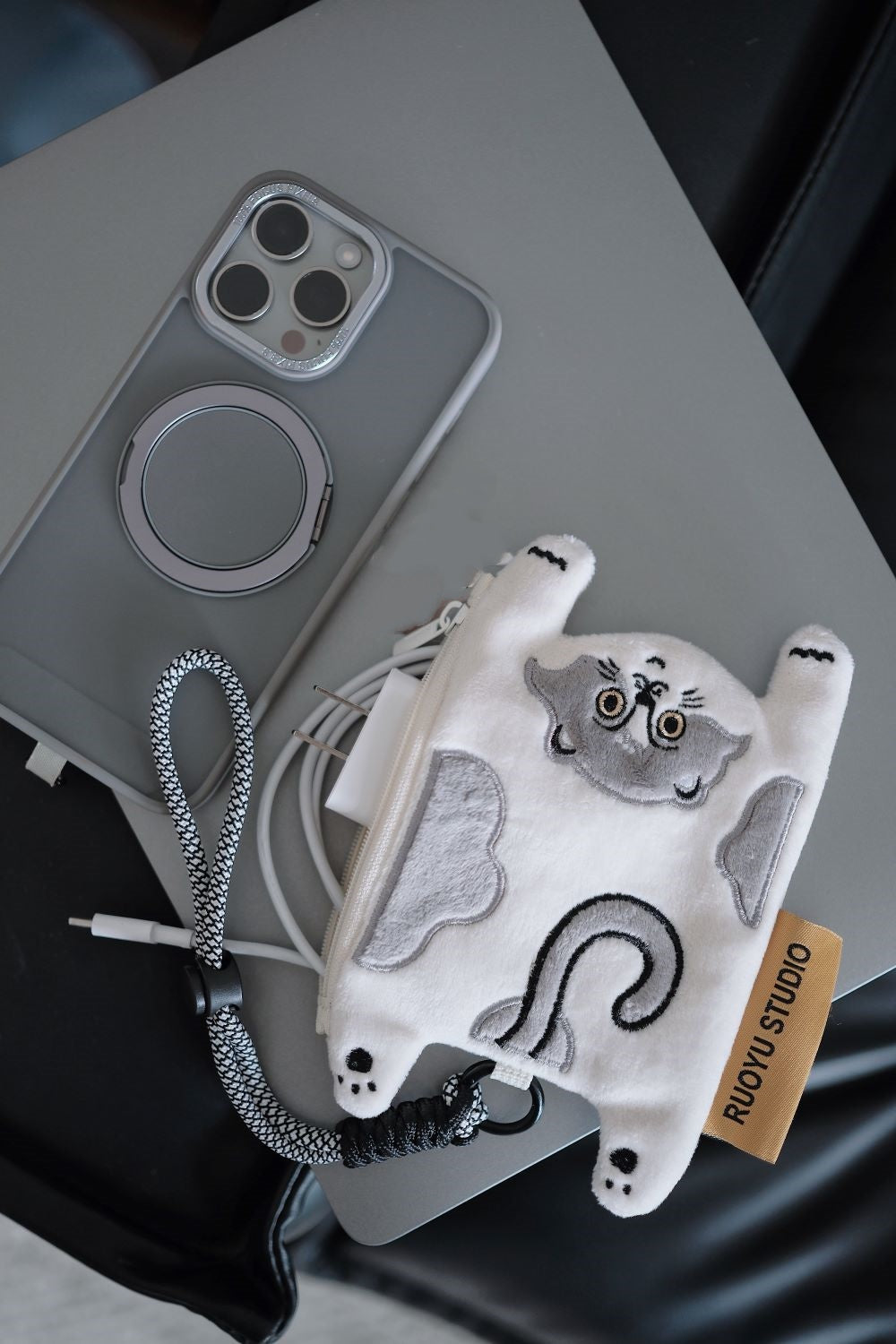 Animal Fabric Earphone Case Coin Purse Key Pouch - RUOYU