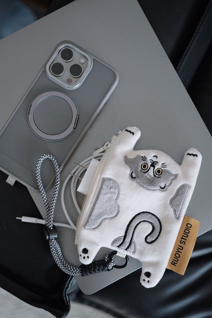 Animal Fabric Earphone Case Coin Purse Key Pouch - RUOYU