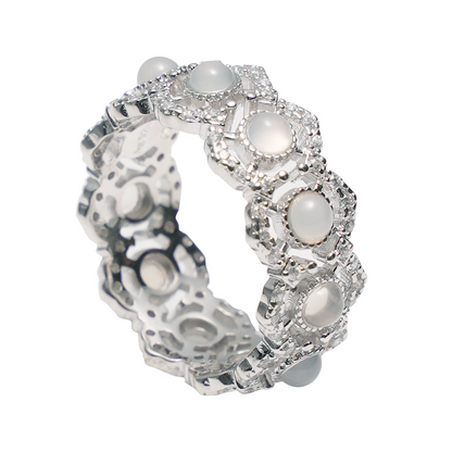 Jo Mavia White Moon Ring