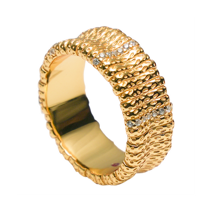 Jo Mavia Golden Wave Ring