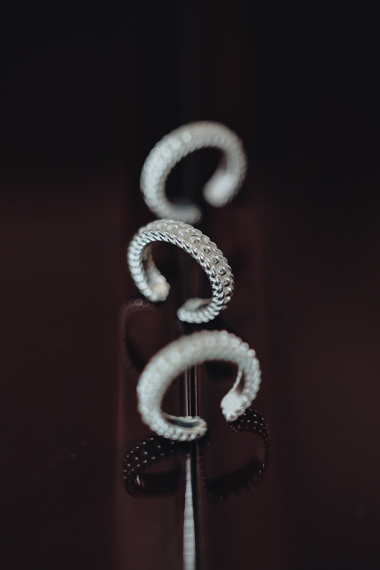 Jo Mavia Silvery Beads Open End Ring