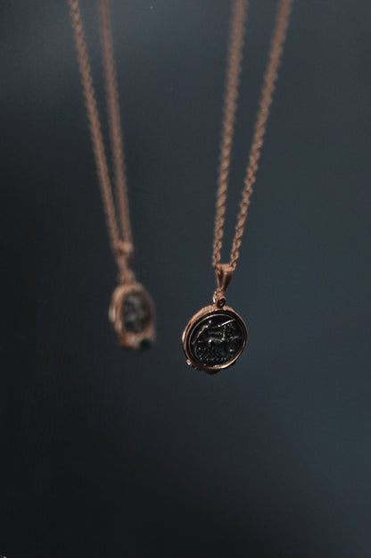 Jo Mavia Retro Coin Shape Necklace