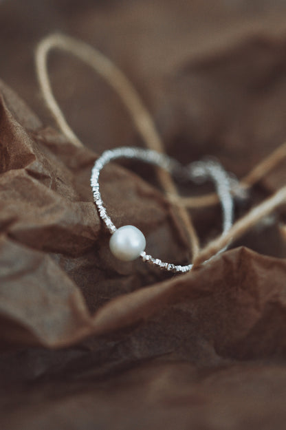 Jo Mavia Minimalist Silvery Pearl Bracelet