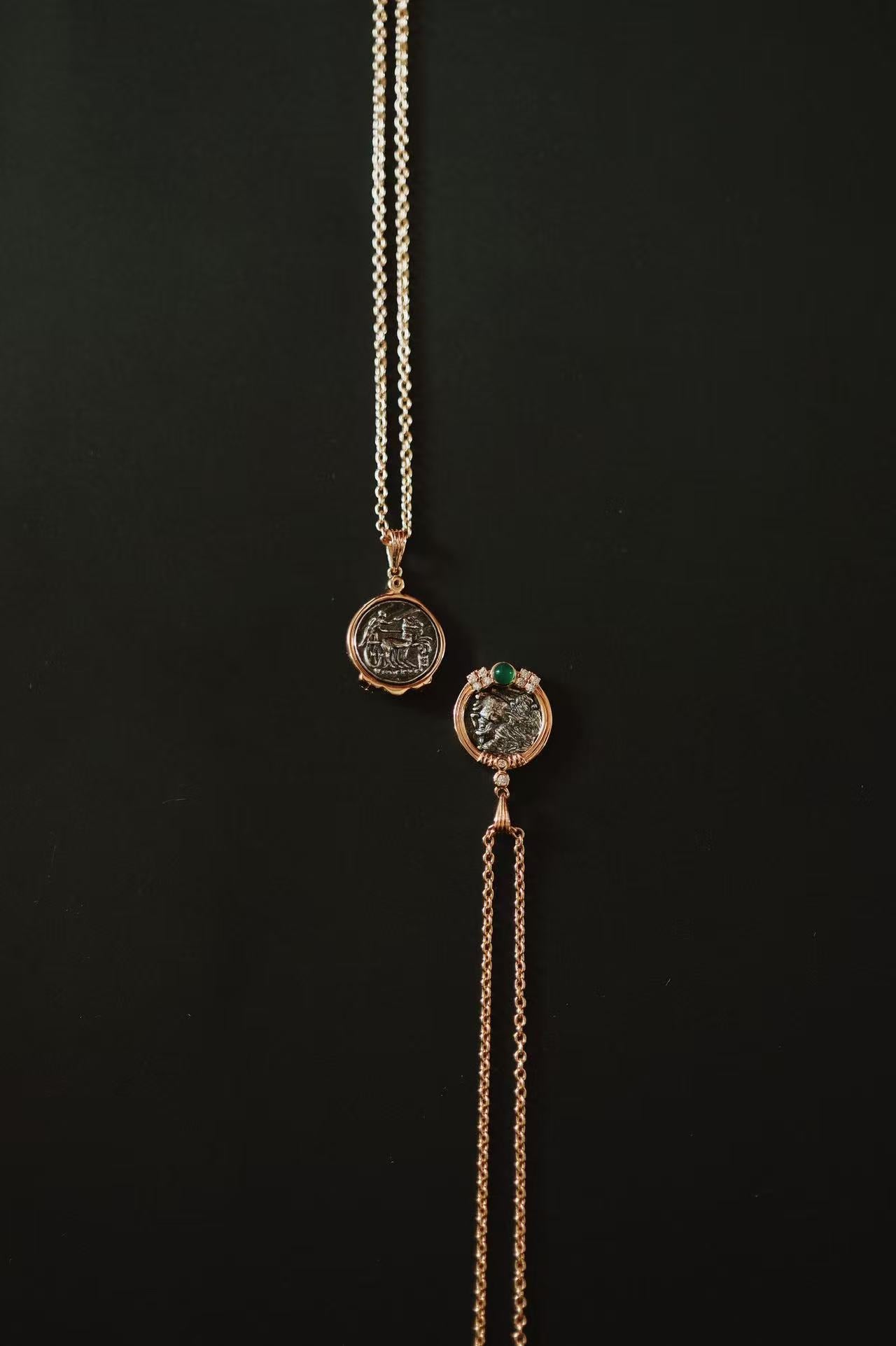 Jo Mavia Retro Coin Shape Necklace